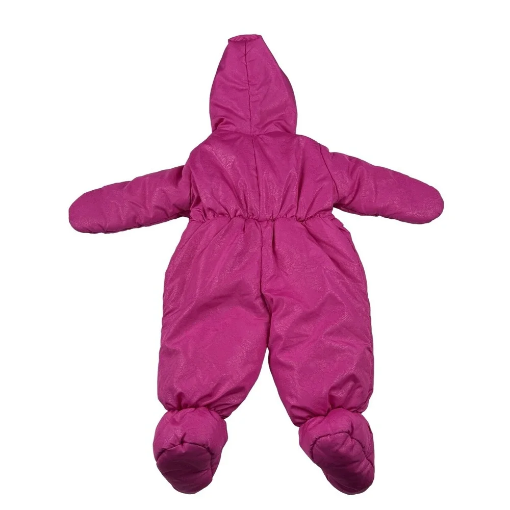 Rothschild‎ Girls 6/9 Months Insulated Snow Suit Embossed Pink Hand/Feet Covers